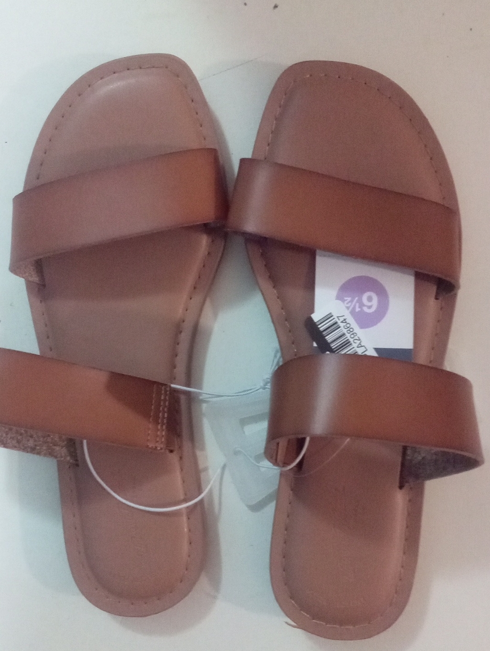 Universal Thread Double-Strap Slide Sandals in Brown Sz 6 1/2 NWT $25
